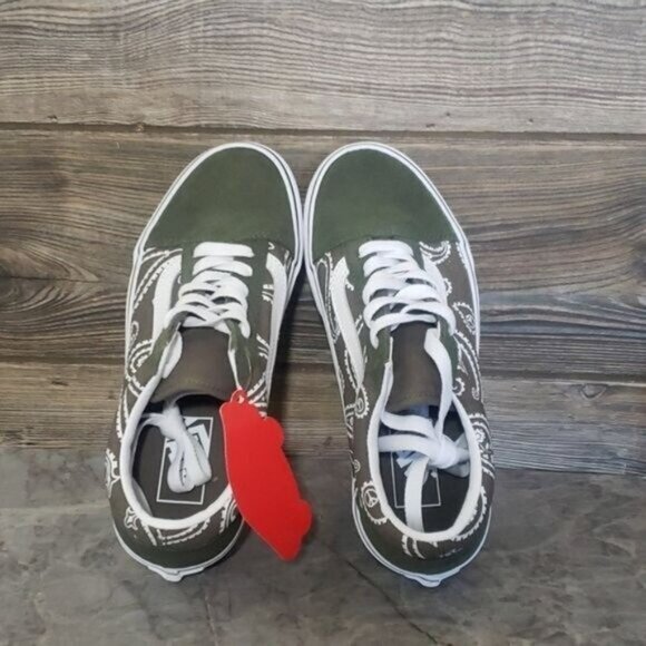 New Vans Old Skool Womens Peace Paisley Green Sneakers Size 7 Skater Grunge - Picture 8 of 10